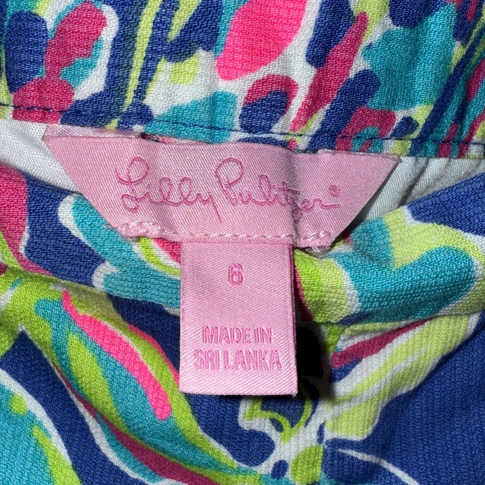 Lilly Pulitzer Magnolia Shorts Toucan Play Size 6 Colorful Beach Resort - Picture 2 of 11